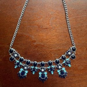 LOFT Navy and Aqua Statement Necklace
